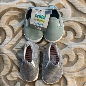 Carter's Baby Slip-On Shoes - Mint and Gray